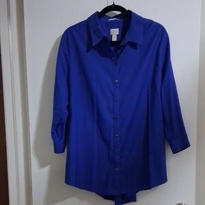 Chico's Button-down Royal Blue Top Chico's Size 4